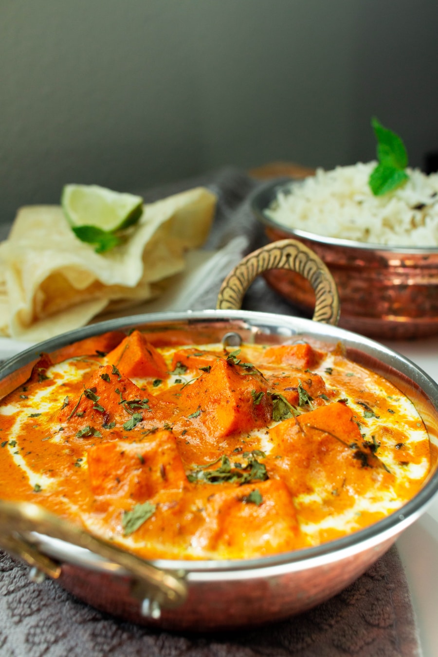 Freshly cooked Indian dish at Mr Singh restaurant Tenerife